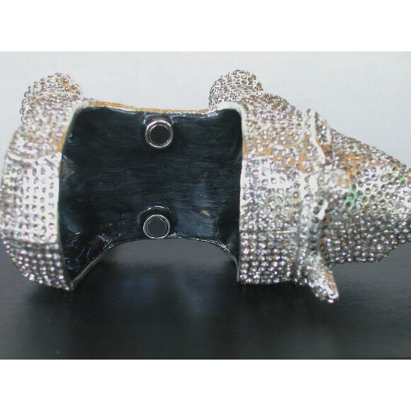 Keren Kopel Rhinoceros Trinket Box, Silver Austrian Crystals #027-250 - Picture 6 of 7